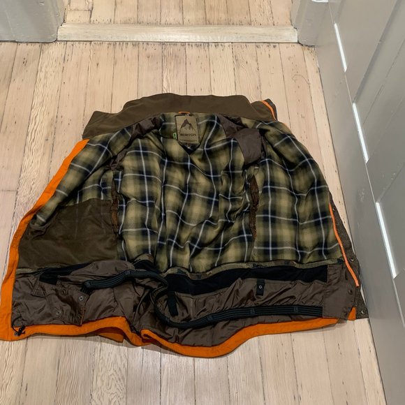Burton Snowboard Jacket Large Orange Brown Dryride Performance - Picture 3 of 15